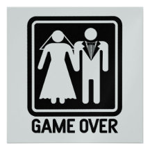 Jeu au-dessus du mariage cartons d'invitation
