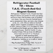 Jeu d'aimant d'ÉTIQUETTE d'échecs du football de r Prospectus Personnalisés