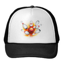 Jeu de bowling (vue supérieure) casquette de camionneur