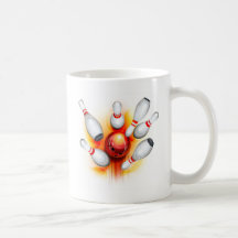Jeu de bowling (vue supérieure) tasses à café