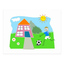 Jeu de jardin carte postale
