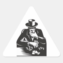 Jeu de joueur de joueur de poker rétro autocollants en triangle
