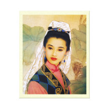 Jeune belle princesse chinoise fraîche Guo Jing Toile Tendue Sur Châssis