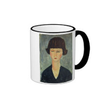 Jeune Brunette, 1917 (huile sur la toile) Mug À Café
