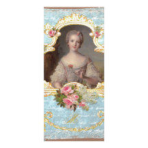 Jeune carte de support de roses de Marie Antoinett Double Carte En Couleur
