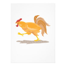 Jeune coq de coq rétro cartons d'invitation personnalisés