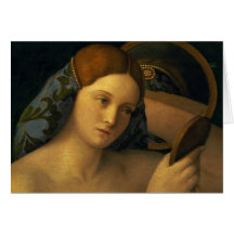 Jeune femme à sa toilette carte de vœux