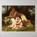 Jeune femme contemplant deux enfants de embrasseme posters