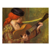 Jeune femme espagnole par Renoir, art d'impression Invitations Personnalisées