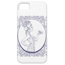 jeune femme rococo de style rayée iPhone 5 case