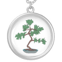 Jeune graphique droit de bonsaïs pendentif personnalisé