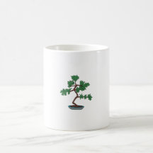 Jeune graphique droit de bonsaïs mugs à café