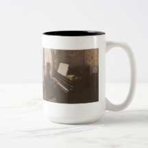 Jeune homme jouant le piano par Gustave Caillebott Tasse À Café