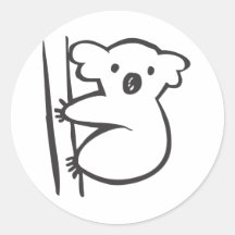 Jeune koala dans un arbre dans le croquis noir et  adhésifs