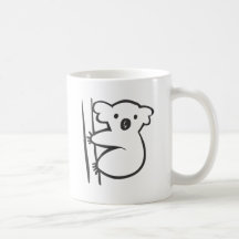 Jeune koala dans un arbre dans le croquis noir et  mugs