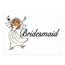 Jeune mariée de demoiselle d'honneur cartes postales