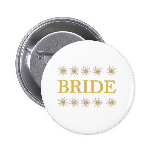 Jeune mariée de marguerites badges avec agrafe