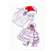 Jeune mariée de Noël Cartes Postales