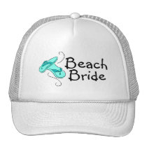 Jeune mariée de plage (mariage de plage) casquettes