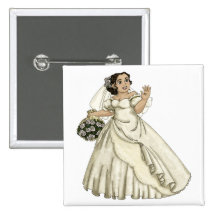 Jeune mariée de roses blancs badge
