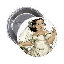 Jeune mariée de roses blancs badge avec épingle