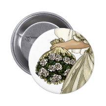 Jeune mariée de roses blancs badges