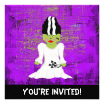 Jeune mariée d'invitation de Frankenstein Hallowee invitations
