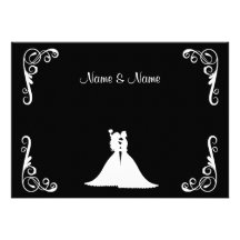 Jeune mariée et faire-part de mariage élégant lesb