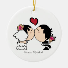 Jeune mariée et marié mignons "baiser" (cheveux fo ornements