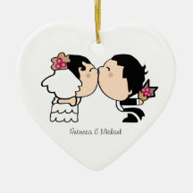 Jeune mariée et marié mignons "baiser" (cheveux fo ornement