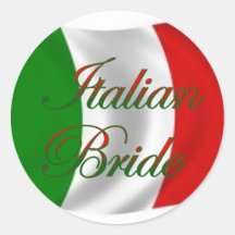 Jeune mariée italienne élégante adhésif rond