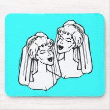 Jeune mariée lesbienne épousant Mousepad Tapis De Souris