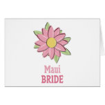 Jeune mariée rose de Maui de fleur Cartes De Vœux