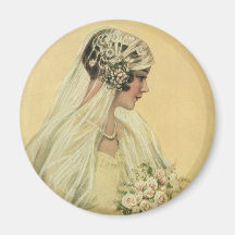 Jeune mariée victorienne vintage en portrait nupti magnets
