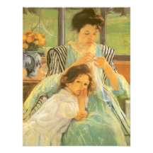 Jeune mère cousant par Mary Cassatt, art vintage Faire-part Personnalisé