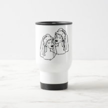 Jeunes mariées lesbiennes épousant la tasse