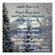 Jeunes mariés de mariage d'hiver invitations personnalisées