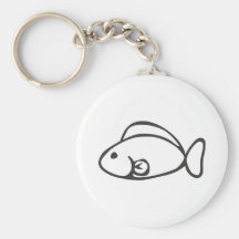 Jeunes poissons dans le croquis noir et blanc porte-clef