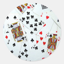 Jeux de carte de jeu autocollant rond