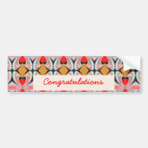 Jewel n Diamond Pattern with EDITABLE Text Bumper Sticker
