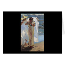 Joaquín Sorolla y Bastida après Bath Carte De Vœux
