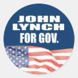 JOHN LYNCH POUR LE GOUVERNEUR AUTOCOLLANT ROND