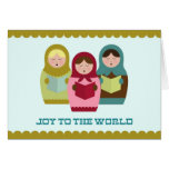 Joie à la carte de Noël du monde avec des matryosh cartes