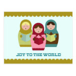Joie à la carte de Noël du monde avec des matryosh cartes postales