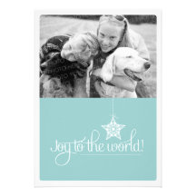 Joie à la carte plate de photo de Noël du monde Invitations