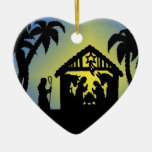 Joie de silhouette de nativité au monde décoration pour sapin de noël