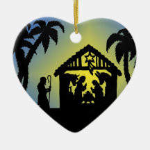 Joie de silhouette de nativité au monde décoration pour sapin de noël