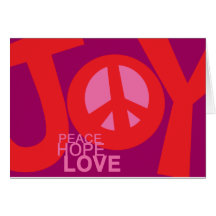 Joie, paix, Hopeand, carte de vacances d'amour