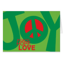 Joie, paix, Hopeand, carte de vacances d'amour