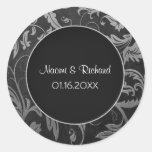 Joint argenté et noir de mariage damassé - personn adhésif